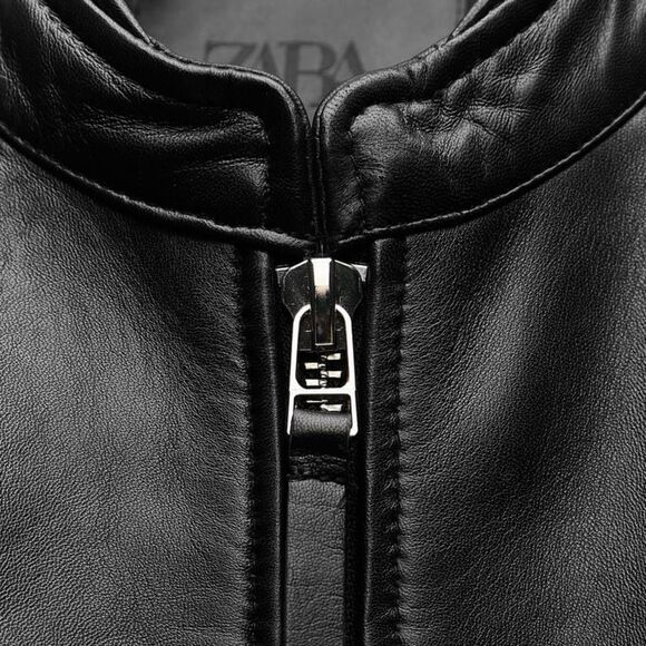 ZW COLLECTION ZIPPERED GENUINE LEATHER JACKET - Picture 5 of 16